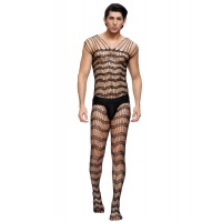 Men's Bodystocking, Strappy shoulders, BLK, ONE SIZE 